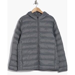New Callaway Channel Quilted Puffer Full‎ Zip Jacket Hood Golf Gray Size XL